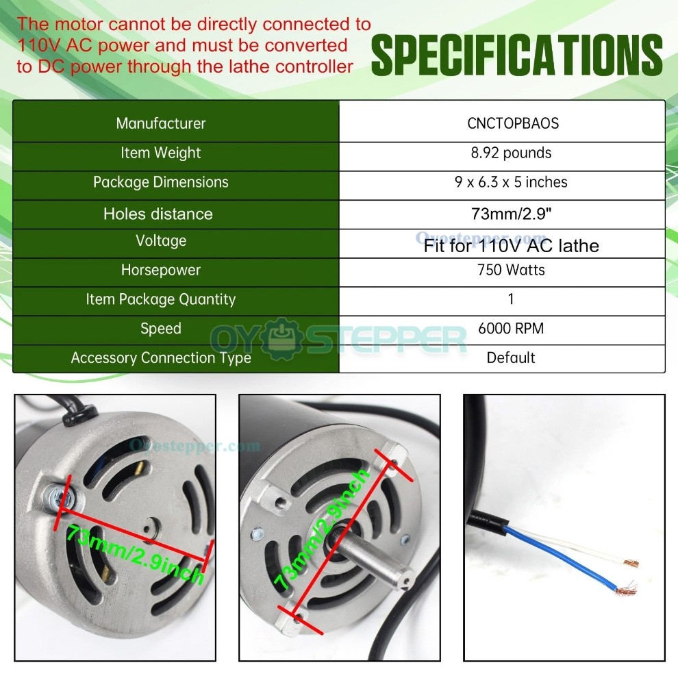 750W / 550W Mini Lathe Motor Kit with CNC Control Board for Mini Lathe CJ0618 CJ18A WM210V